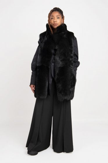 Black Toscana Fur Gilet