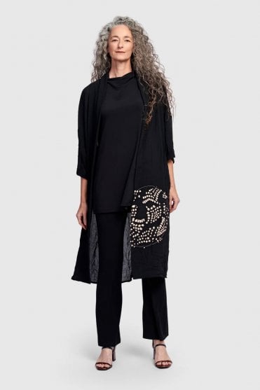 Black Chiffon Galaxy Kimono