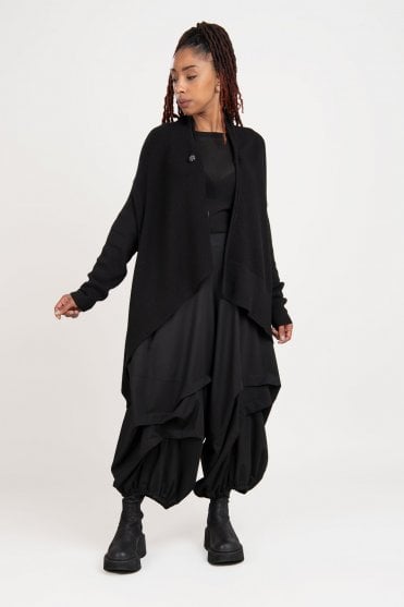 Black Asymmetric Cardigan