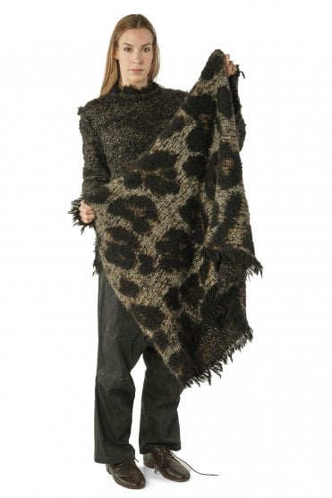 Leo Jacquard Knitted Alpaca Scarf 
