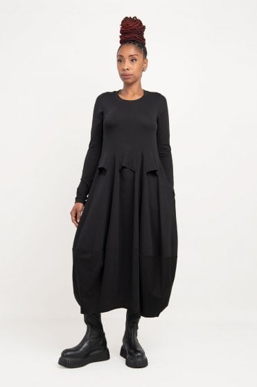 Black Cotton Jersey Dress