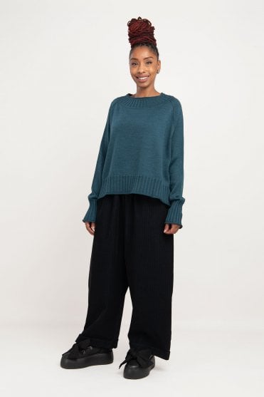 Teal Merino Knitted Pullover