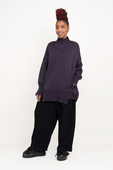 Purple Merino Oversized Pullover