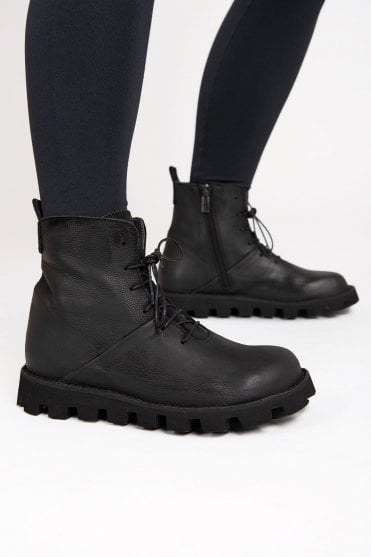 Black Leather Ankle Boots