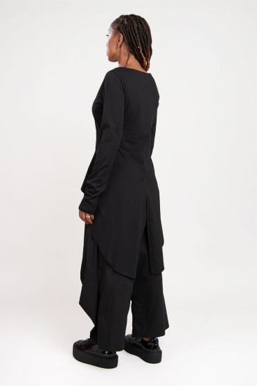 Black Cotton Jersey Top