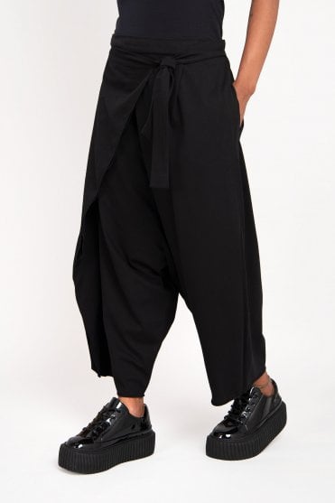 Black Cotton Jersey Trouser