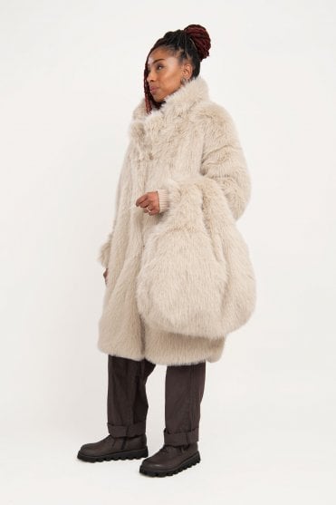 Natural Faux Fur Sac Bag 