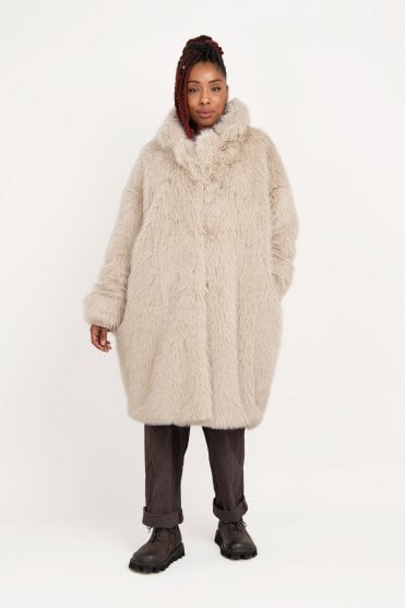 Natural Faux-Fur Coat