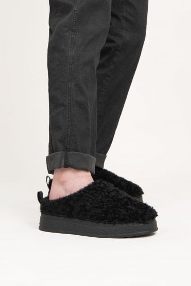 Black Giuly Lambskin Mules