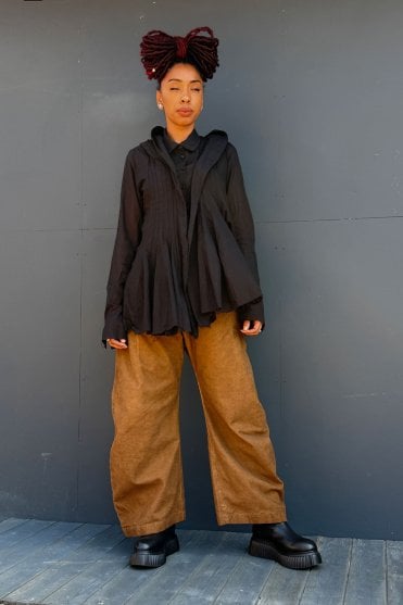 Black Cotton Voile Blouse