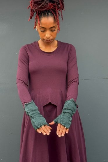 Forest Boiled Wool Knitted Cuffs