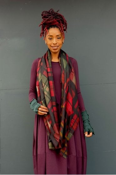 Check Print Multicolour Scarf 
