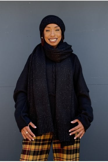 Black Wool Knitted Cap 