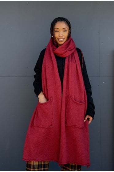 Lava Boiled Wool Knitted Pocket Scarf