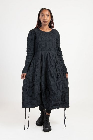 Claire Black Cotton Dress
