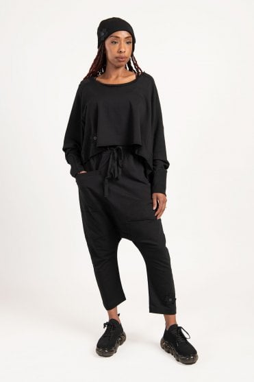 Black Wide Short Sweat