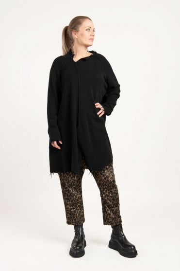 Black Knitted Merino-Yak Oversized Tunic