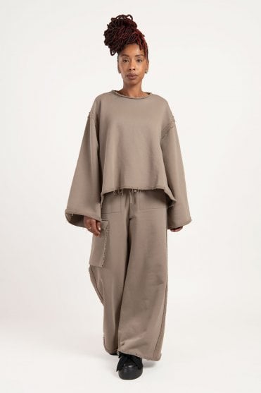 Exclusive Taupe Oversized Top