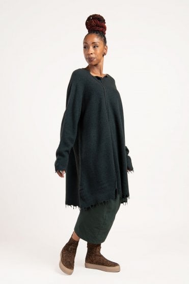 Petrol Merino-Yak Knitted Tunic