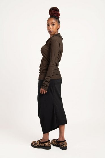 Black Stretch-Fit Skirt
