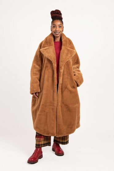 Bronze Faux-Fur Coat