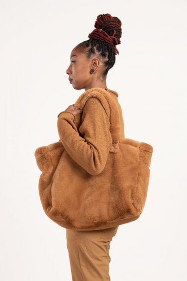 Bronze Faux-Fur Bag
