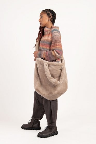 Sand Faux-Fur Bag 