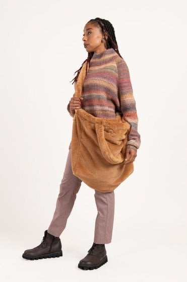 Bronze Faux-Fur Bag 