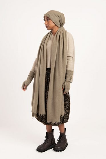 Ginger Merino-Yak Knitted Scarf 