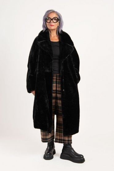 Black Faux-Fur Coat 