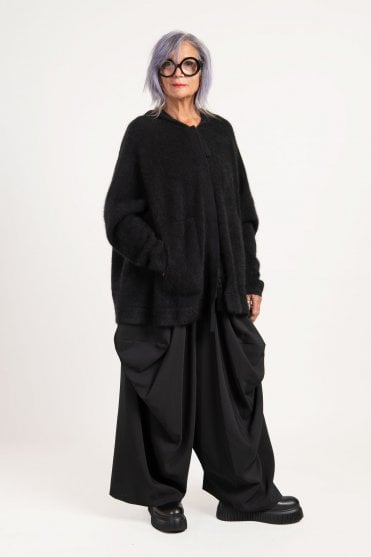Black Raccoon Knitted Cardigan  