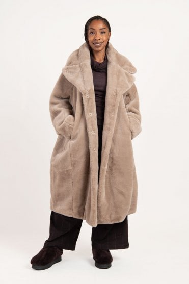 Sand Faux-Fur Coat 
