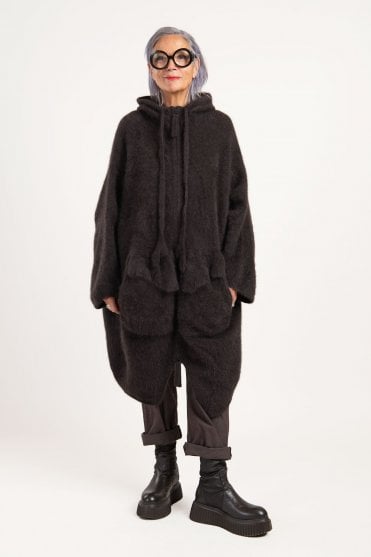 Turf Brown Raccoon Hooded Coat