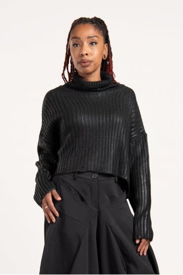 Black Coated Sweater 
