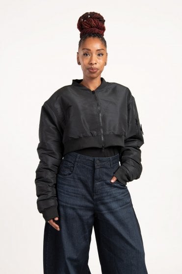 The Short Black Bomber Jacket