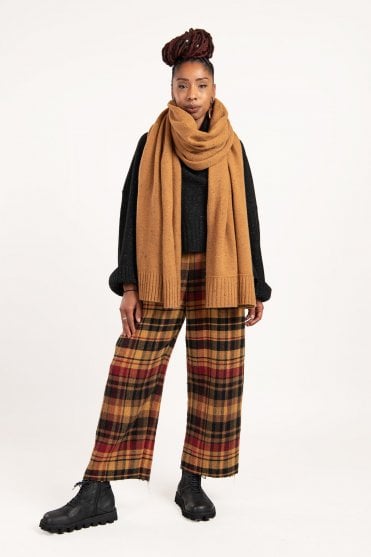 Bronze Wool Knitted Scarf 