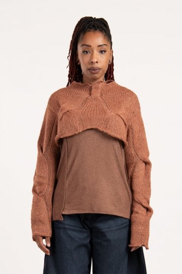Terracotta Melange Pullover/Bolero 