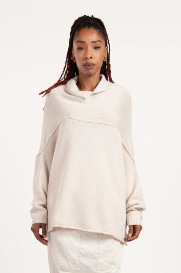 Ivory Wool-Yak Knitted Pullover 