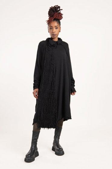 Black Boiled Wool Knitted Tunic