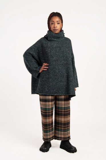 Petrol Melange Knitted Pullover