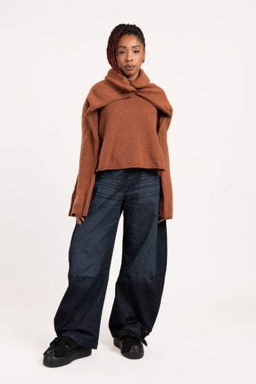 Terracotta Wool-Yak Knitted Pullover 
