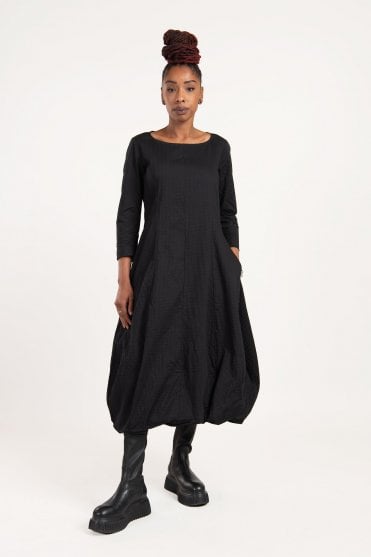 Black Cotton Poplin Dress