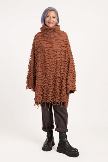 Terracotta Boiled Wool Knitted Tunic