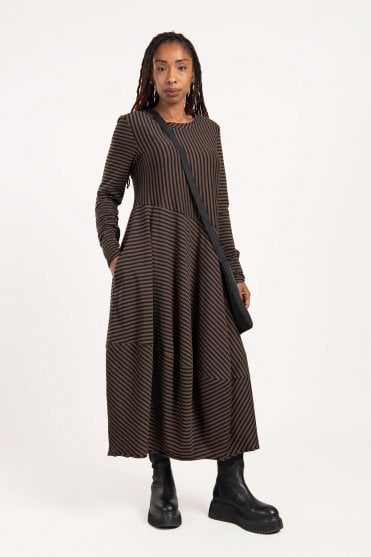 Brown Striped Dress 