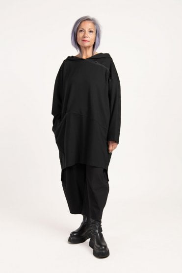 Black Jersey Gijo Hooded Top