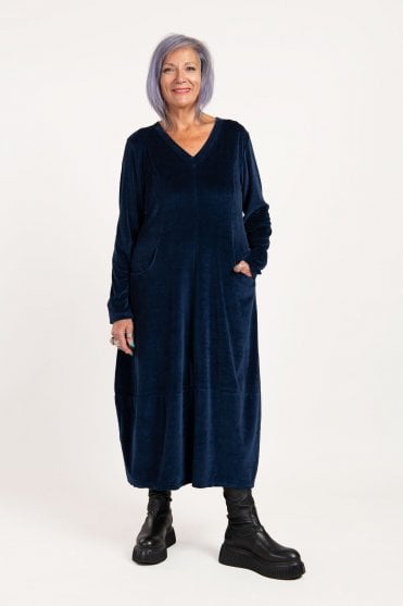 Navy Velvet Dress