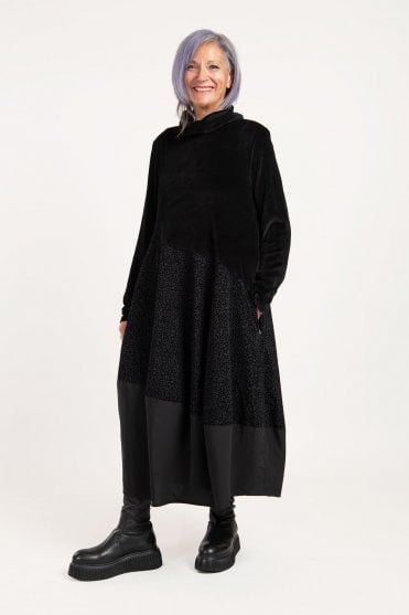 Black Statement Velvet Dress