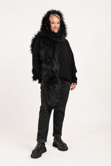 Black Cloud Faux-Fur Hood 