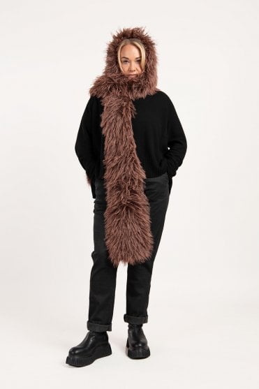 Henna Cloud Faux-Fur Hood