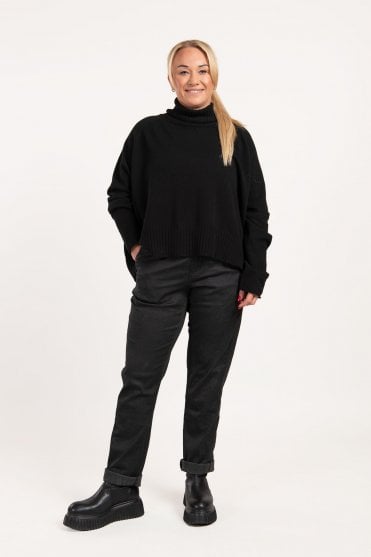 Black Wool-Yak Oversized Pullover 